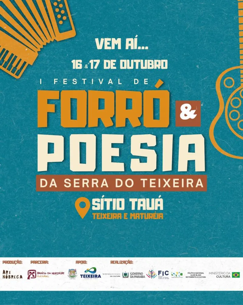 I Festival de Forró e Poesia da Serra do Teixeira acontecerá no Sítio Tauá, nos dias 16 e 17 de outubro